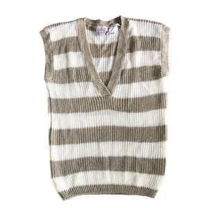 Vintage Striped Knitted Vest by Phil Carry Size Medium Sweater Vest Knit Vest‎